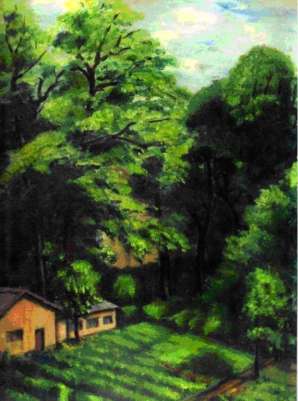 Ladislav Koriansk: Zhrada v parku, olej, 1951